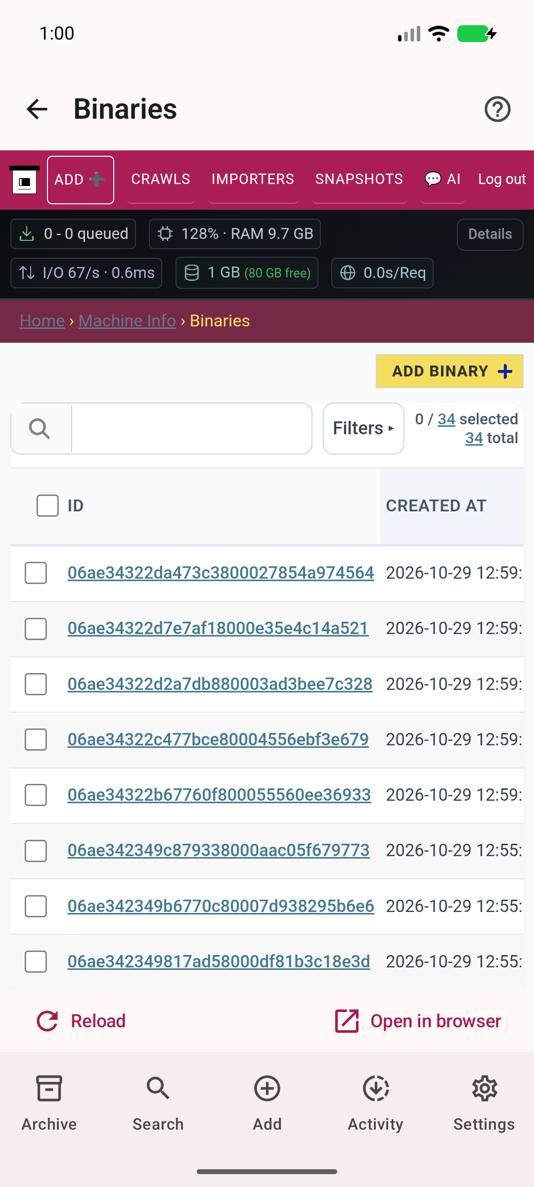 Installed binaries — See real capture executables available to the server.