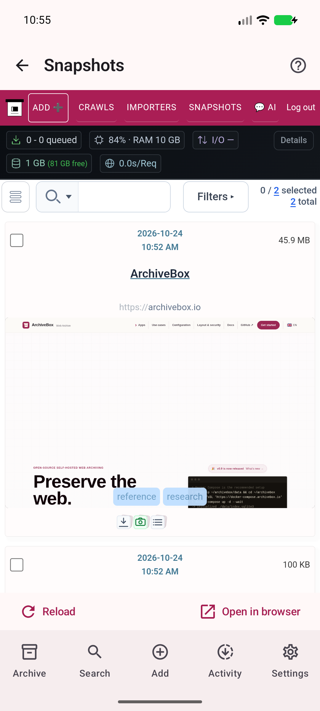 Your saved web — Browse the real ArchiveBox collection and archived pages.