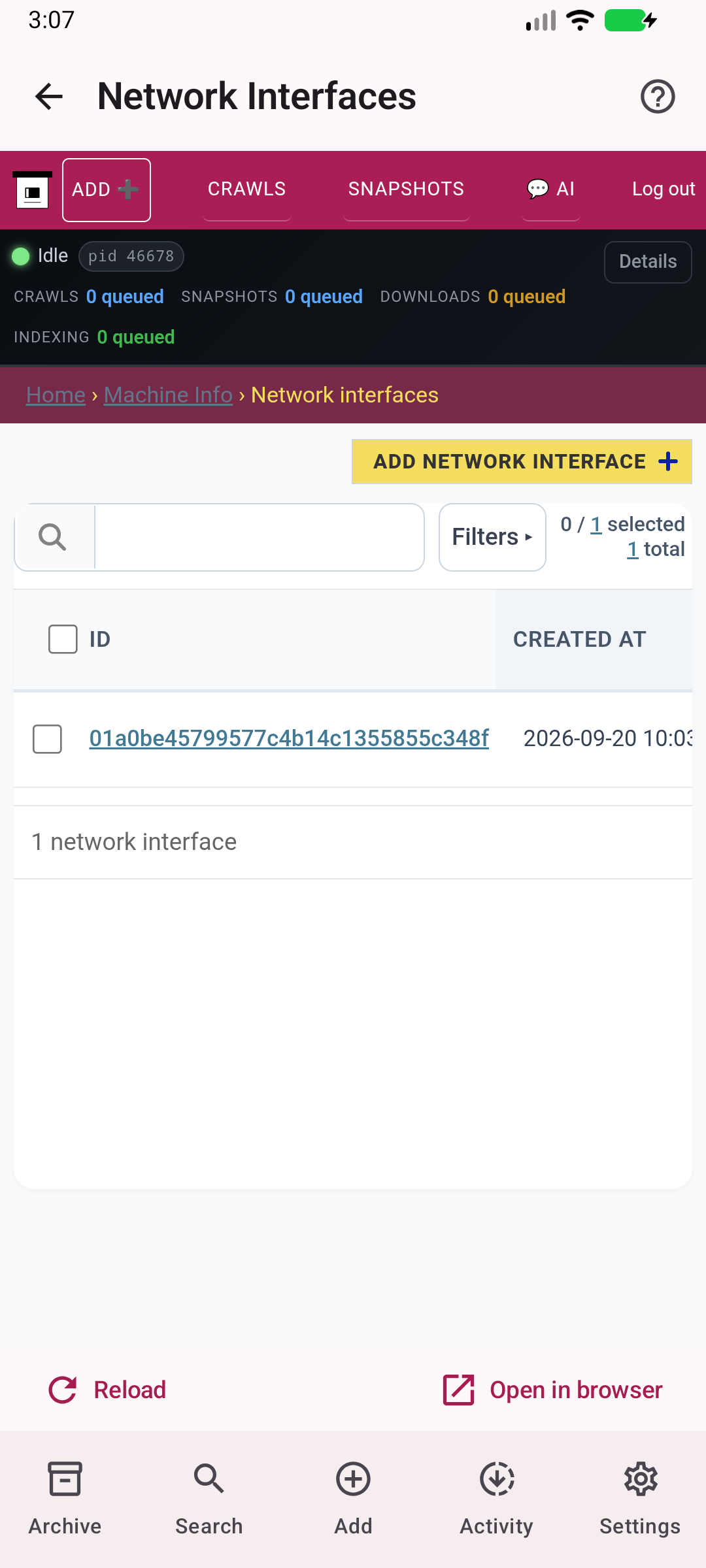 Network interfaces — Inspect server networking.